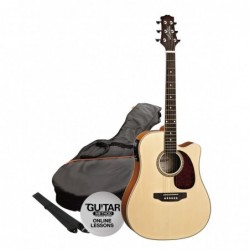 SPD25CEQNT - Pack Guitarra Electroacustica Dreadnought Natural - Ashton