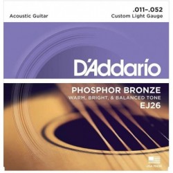 D'Addario EJ26 , cuerdas de bronce fosforo para guitarra acústica, 11-52