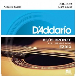 D'Addario EZ910 Juego de cuerdas para guitarra acústica de bronce, 011 - 052