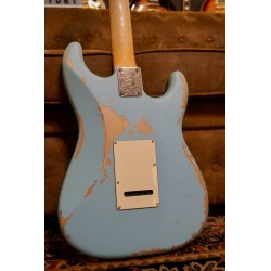 VINTAGE GUITARS LEFT HANDED V6 HSS ICON - DISTRESSED LAGUNA