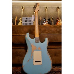 VINTAGE GUITARS LEFT HANDED V6 HSS ICON - DISTRESSED LAGUNA