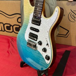 Mooer Guitars GTRS SL810 BLUE BURST 2025 Curly Maple Top