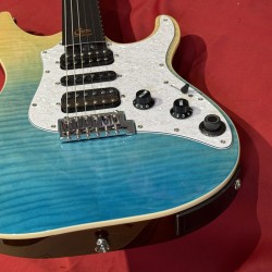 Mooer Guitars GTRS SL810 BLUE BURST 2025 Curly Maple Top