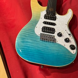 Mooer Guitars GTRS SL810 BLUE BURST 2025 Curly Maple Top