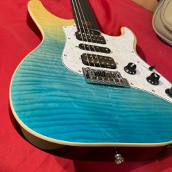 Mooer Guitars GTRS SL810 BLUE BURST 2025 Curly Maple Top