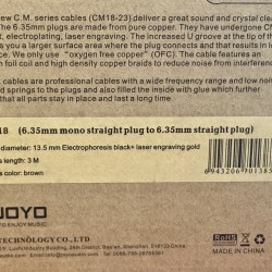 CM-18 -  CABLE PROFESIONAL JOYO 3 M. RECTO - RECTO