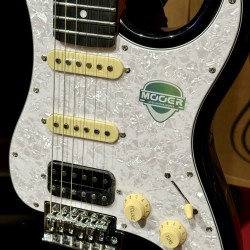 MOOER GUITARS MSC 10 PRO BLACK White Pearl Pickguard   HSS W/ Bag (Stock REAL NO Virtual)