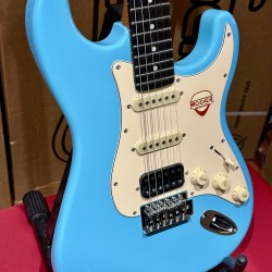 MOOER GUITARS MSC 10 PRO DAPHNE BLUE HSS W/ Bag (Stock REAL NO Virtual)
