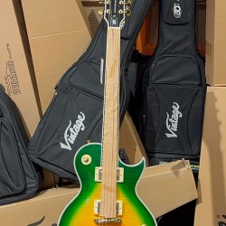 Vintage Guitars V100 30 ANNIVERSARY/ ANIVERSARIO  GREEN BURST W/ Bag