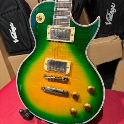 Vintage Guitars V100 30 ANNIVERSARY/ ANIVERSARIO  GREEN BURST W/ Bag
