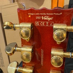 Vintage Guitars V100 30 ANNIVERSARY/ ANIVERSARIO  GREEN BURST W/ Bag