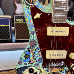Guitarra Electrica Vintage Guitars V65 30 Anniversary Custom Art Paint “ Surf & Calaveritas” 1 of 1 LTD 2026 - Sea Foam Green