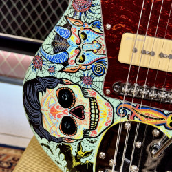 Guitarra Electrica Vintage Guitars V65 30 Anniversary Custom Art Paint “ Surf & Calaveritas” 1 of 1 LTD 2026 - Sea Foam Green