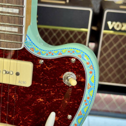 Guitarra Electrica Vintage Guitars V65 30 Anniversary Custom Art Paint “ Surf & Calaveritas” 1 of 1 LTD 2026 - Sea Foam Green