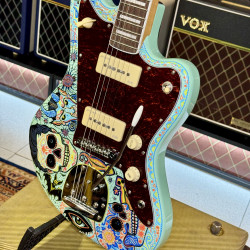Guitarra Electrica Vintage Guitars V65 30 Anniversary Custom Art Paint “ Surf & Calaveritas” 1 of 1 LTD 2026 - Sea Foam Green