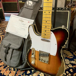 Guitarra Eléctrica Vintage Guitars LV59 Pro Shop UNIQUE TELE CUSTOM HEAVY DISTRESSED RELIC Sunb for Al’s Music Factory